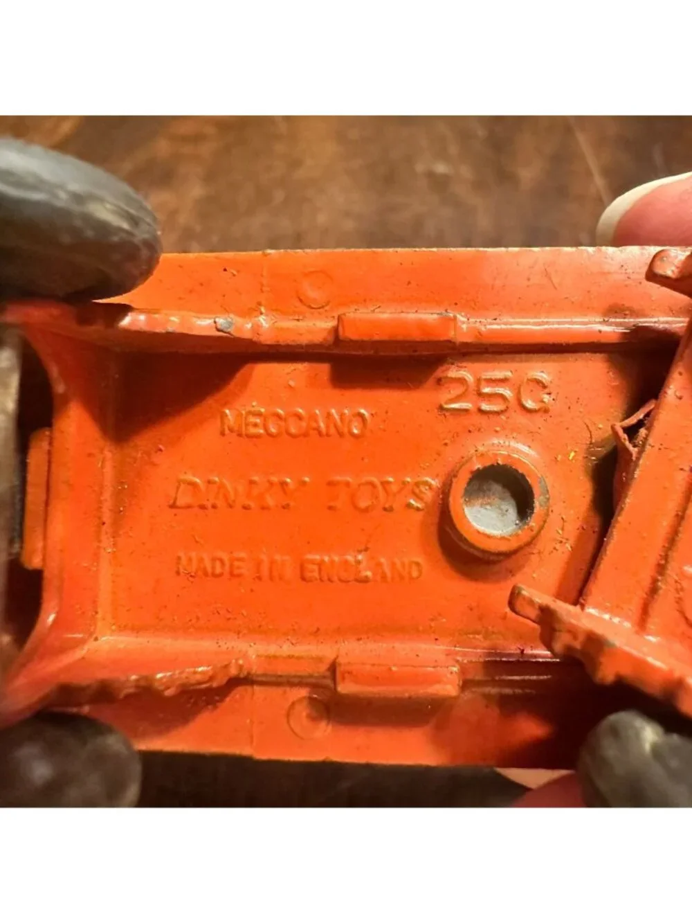 Vintage Dinky Toys Die Cast Orange Metal Trailer #25C